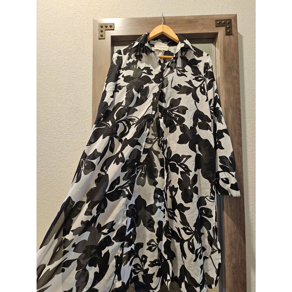 Wishing waves long summer button up cover up